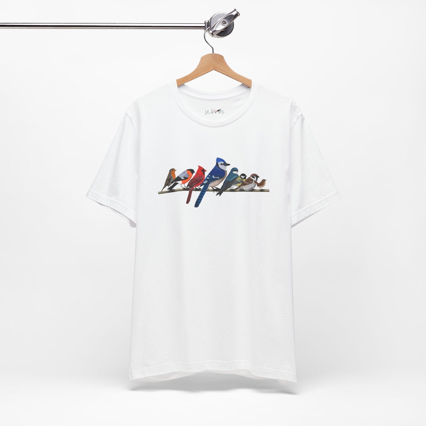 Blue Jay Cardinal Robin Garden Birds on a Branch Birding & Birdwatching Bird T-Shirt