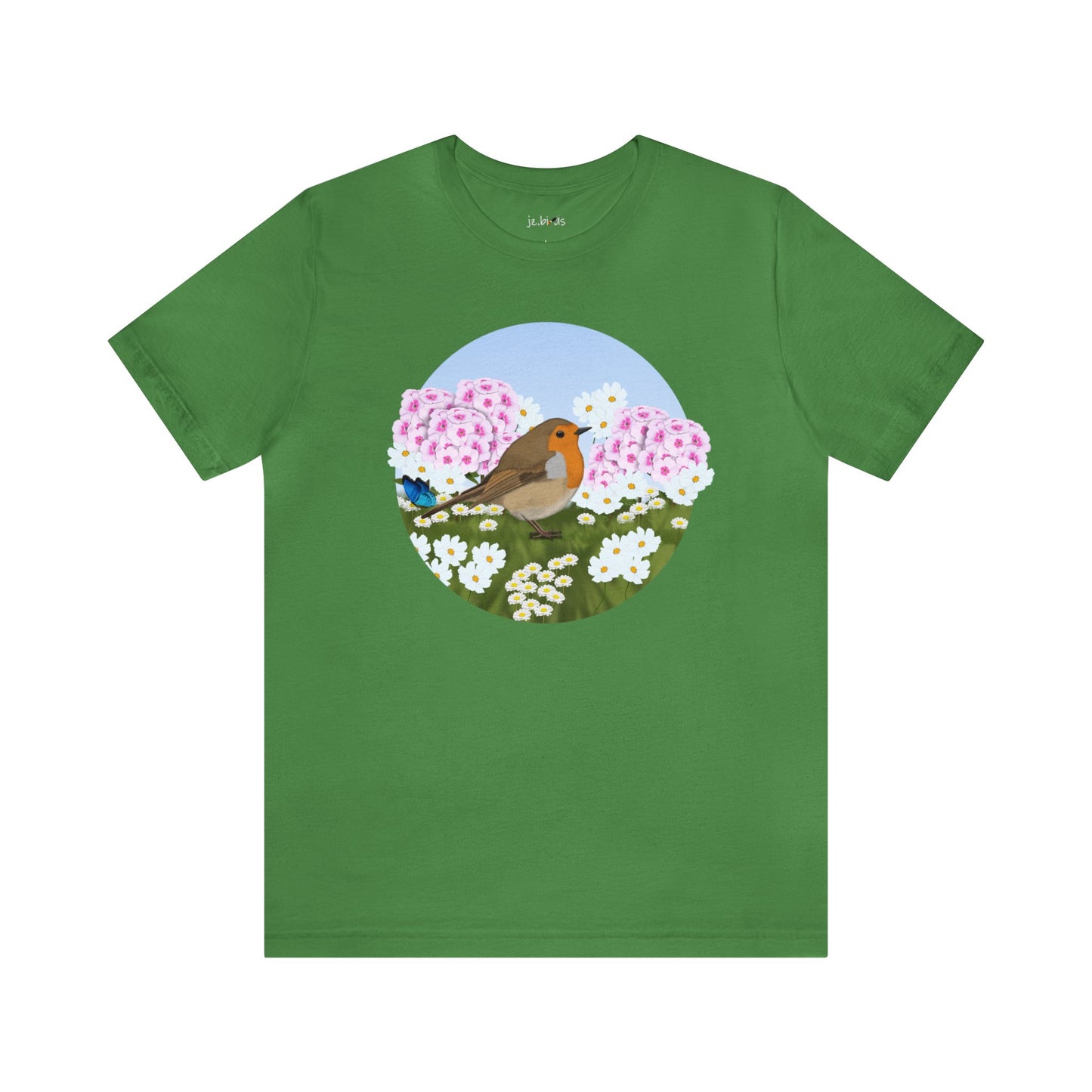 Robin and Summer Flowers Bird Tee