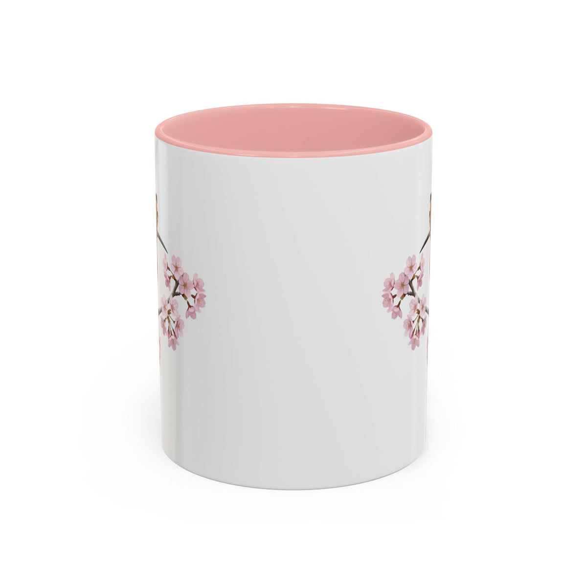 Hoopoe Cherry Blossom Mug | Pink Ceramic Coffee Cup for Bird Lovers in