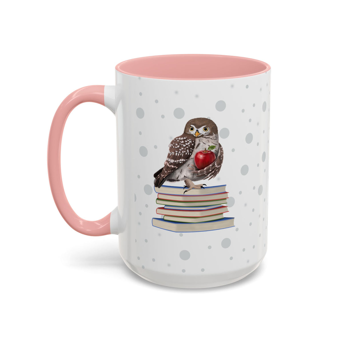 Cute Owl on Books Teacher Mug – Two-Tone Classroom Coffee Cup