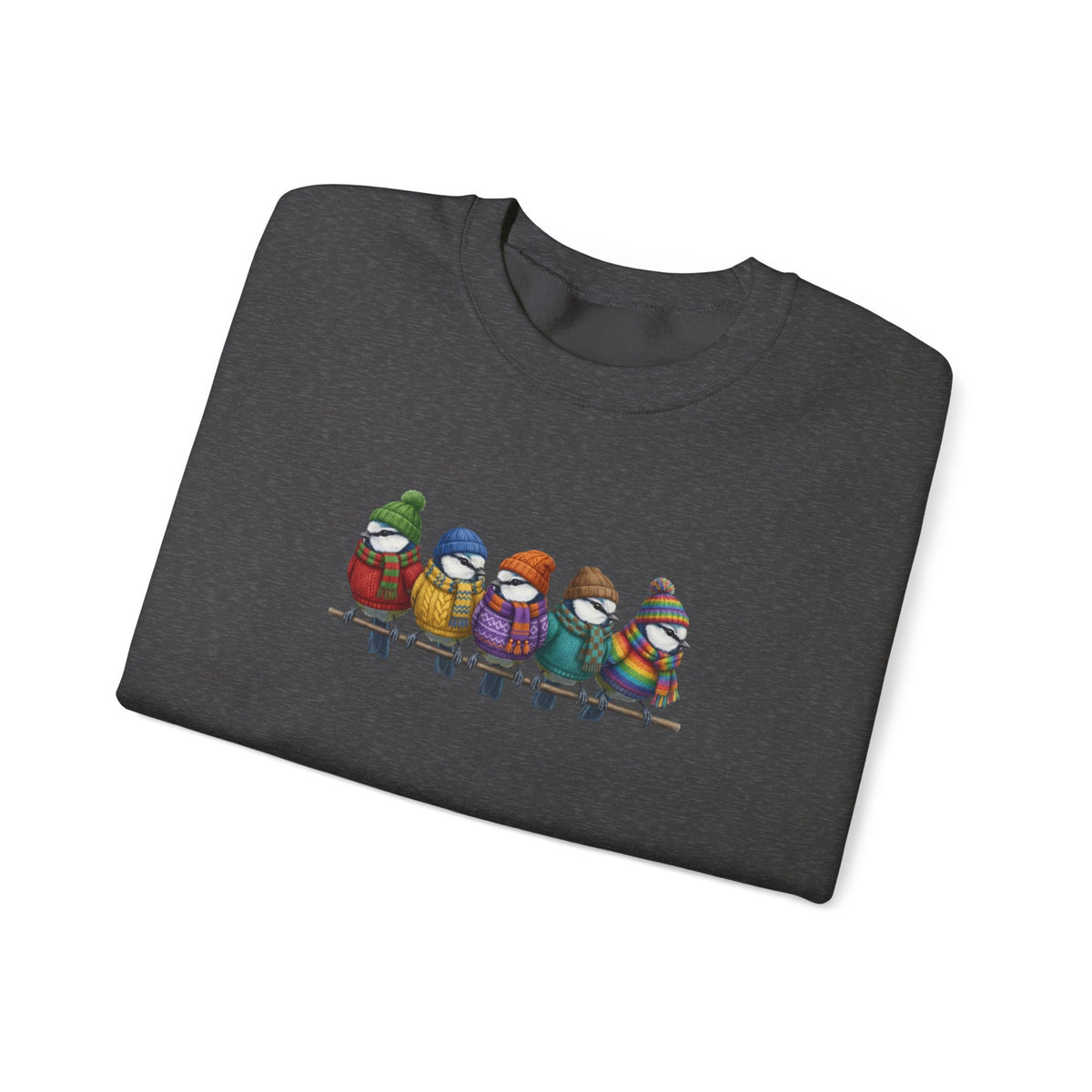 Blue Titmice Sweatshirt | Bird Watcher Crewneck | Unisex Songbirds Wearing Knit Gift for Bird Lovers