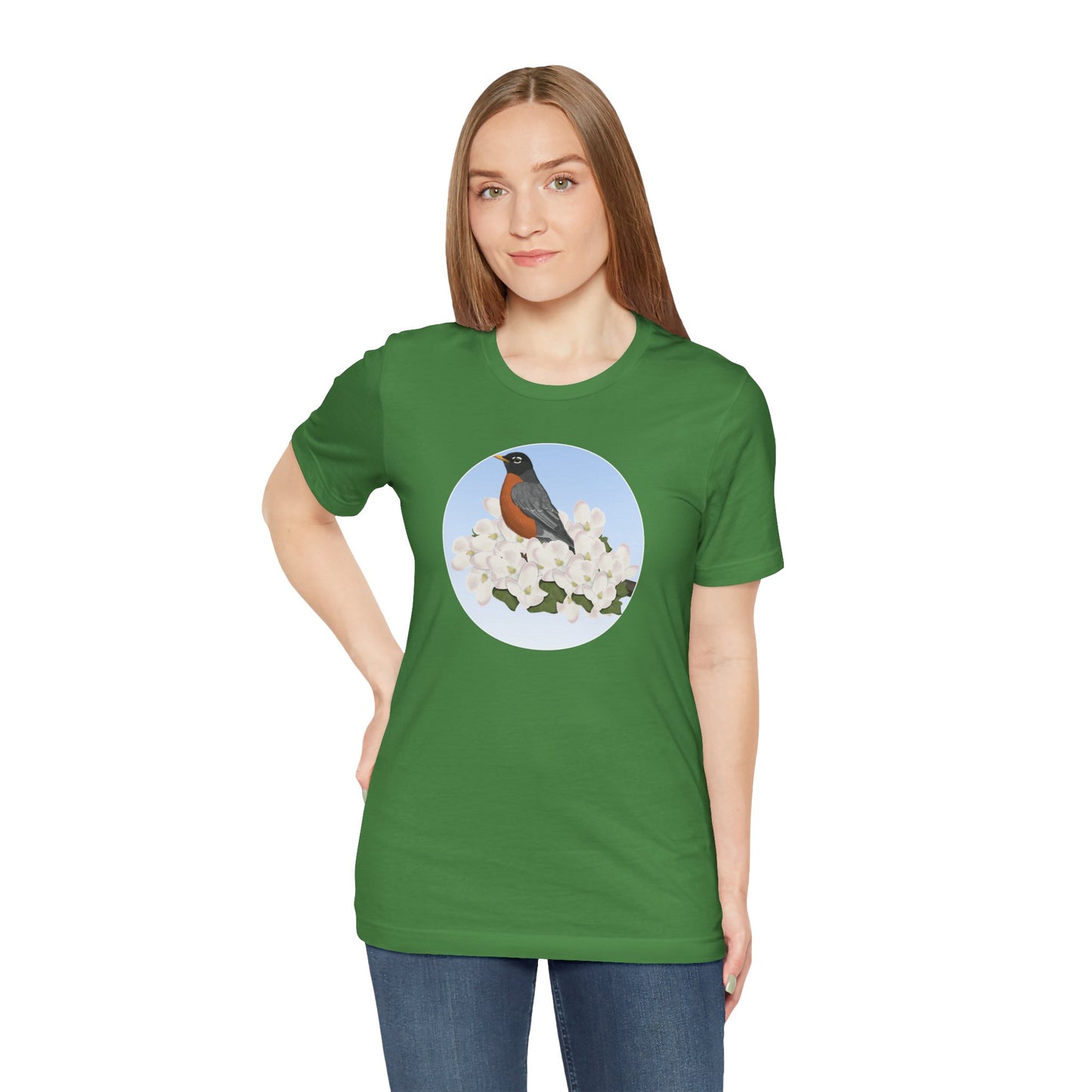 American Robin and Spring Apple Blossoms Bird T-Shirt