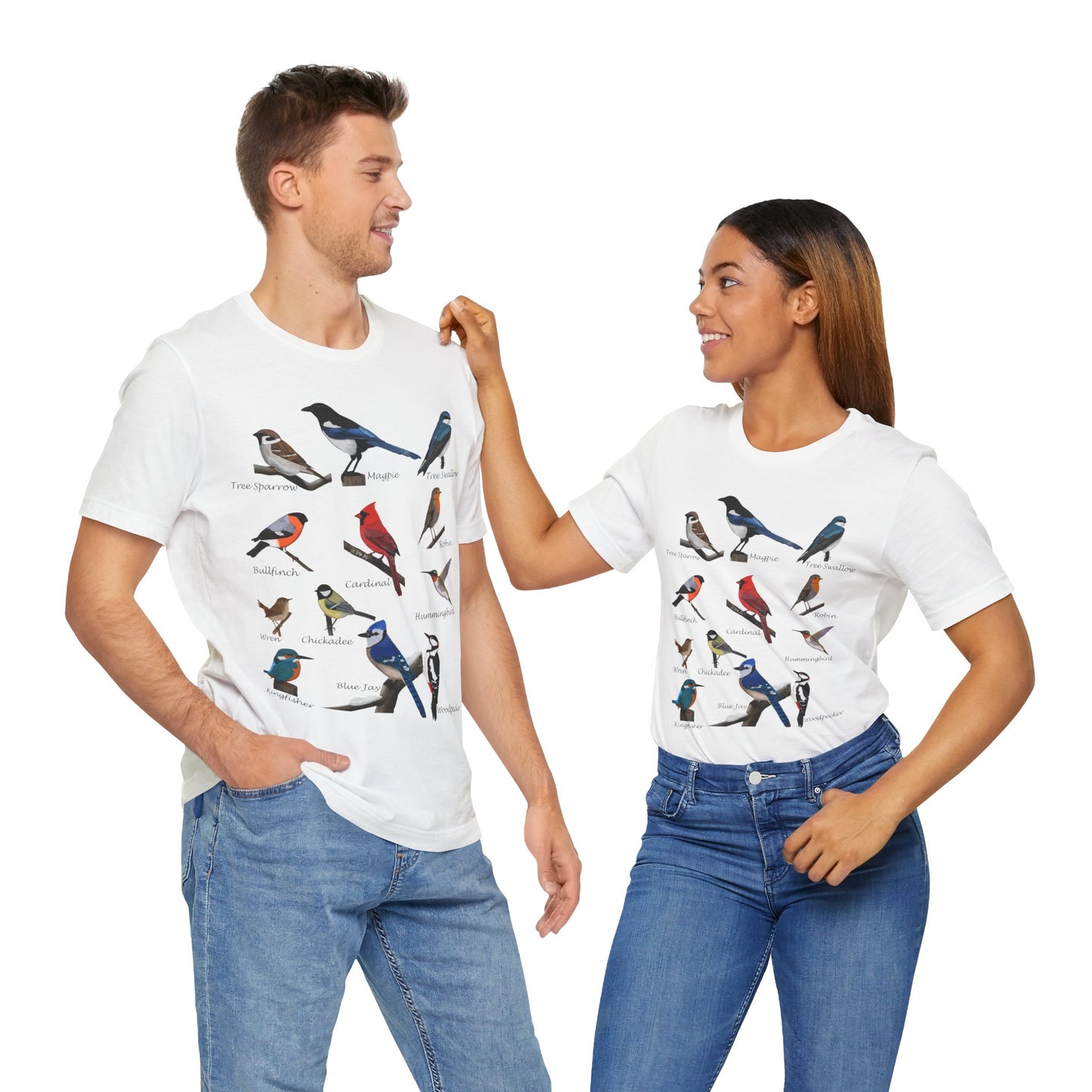 Garden Birds Blue Jay Cardinal Robin Chickadee Birding & Birdwatching Bird T-Shirt