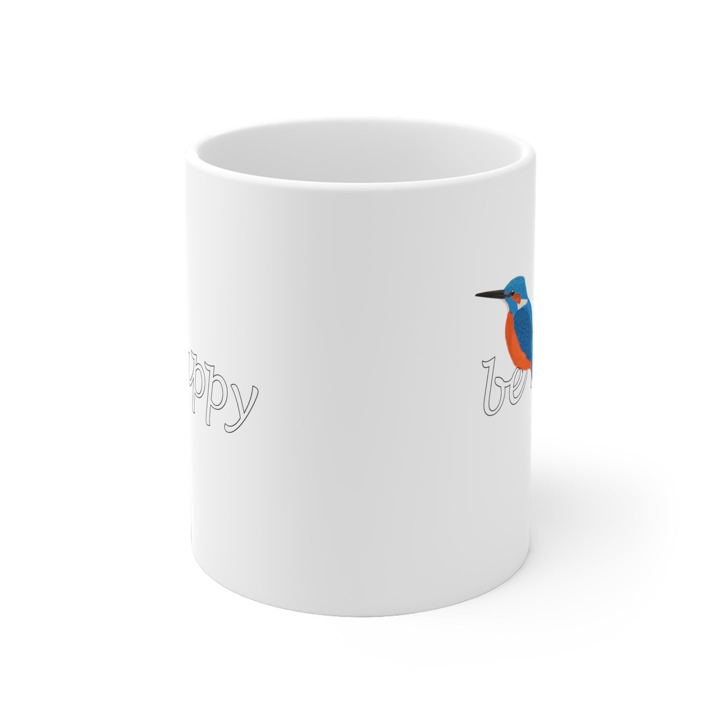 Eisvogel Tasse – Be Happy Vogel für Vogelfreunde