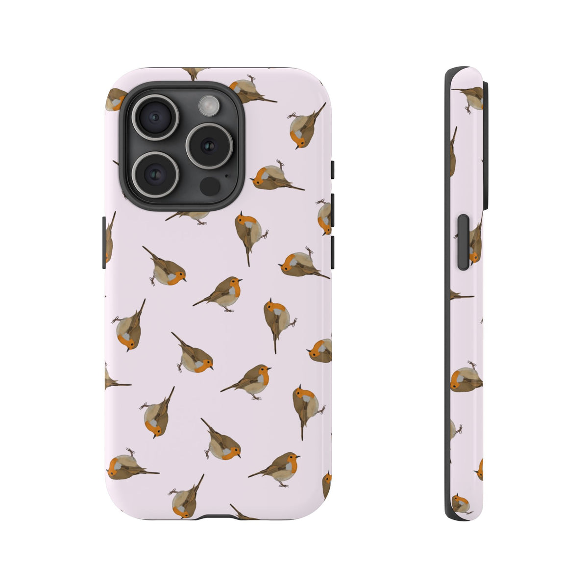 Rotkehlchen Handyhülle in Rosa | Vogel-Motiv für iPhone & Google Pixel