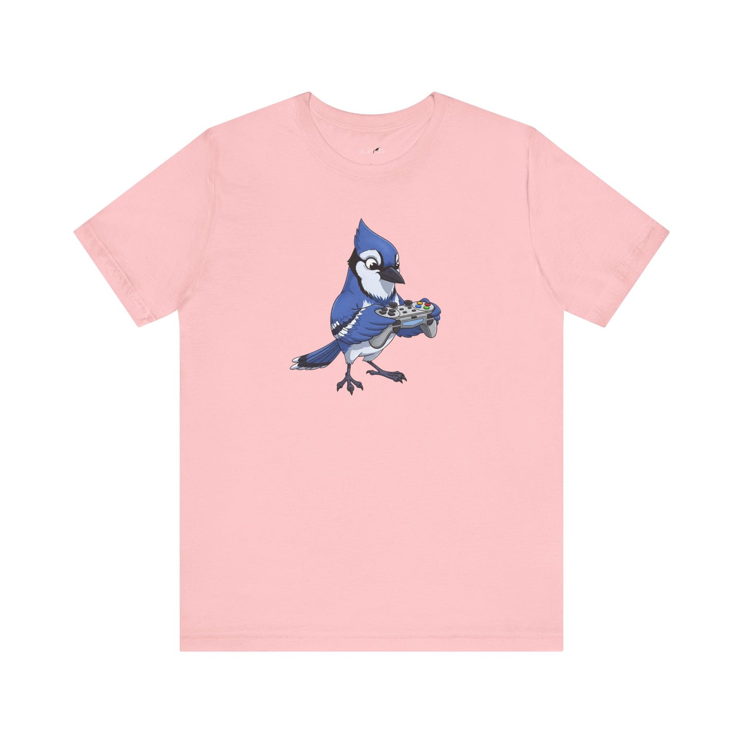 Blue Jay Playing Video Games Funny Gamer and Bird Lover T-Shirt