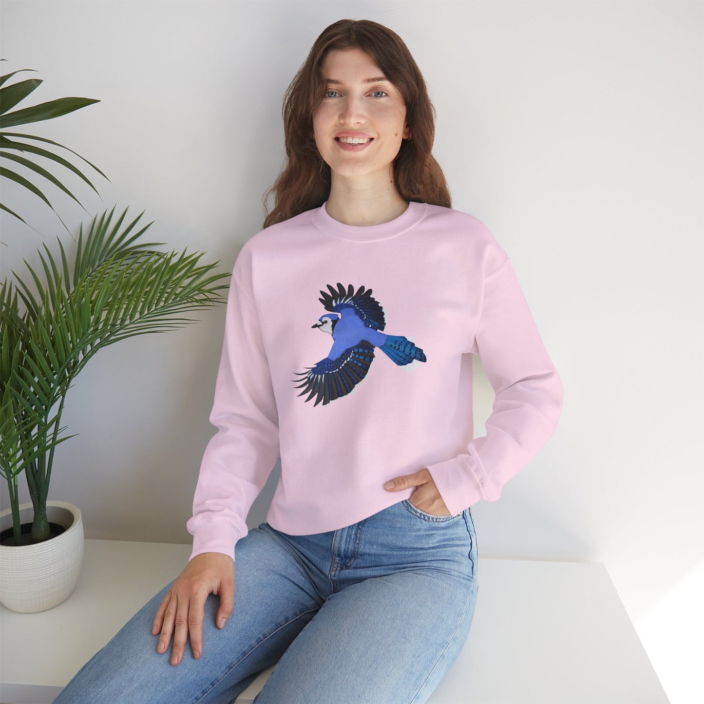 Blue Jay Bird Watcher Biologist Crewneck Sweatshirt
