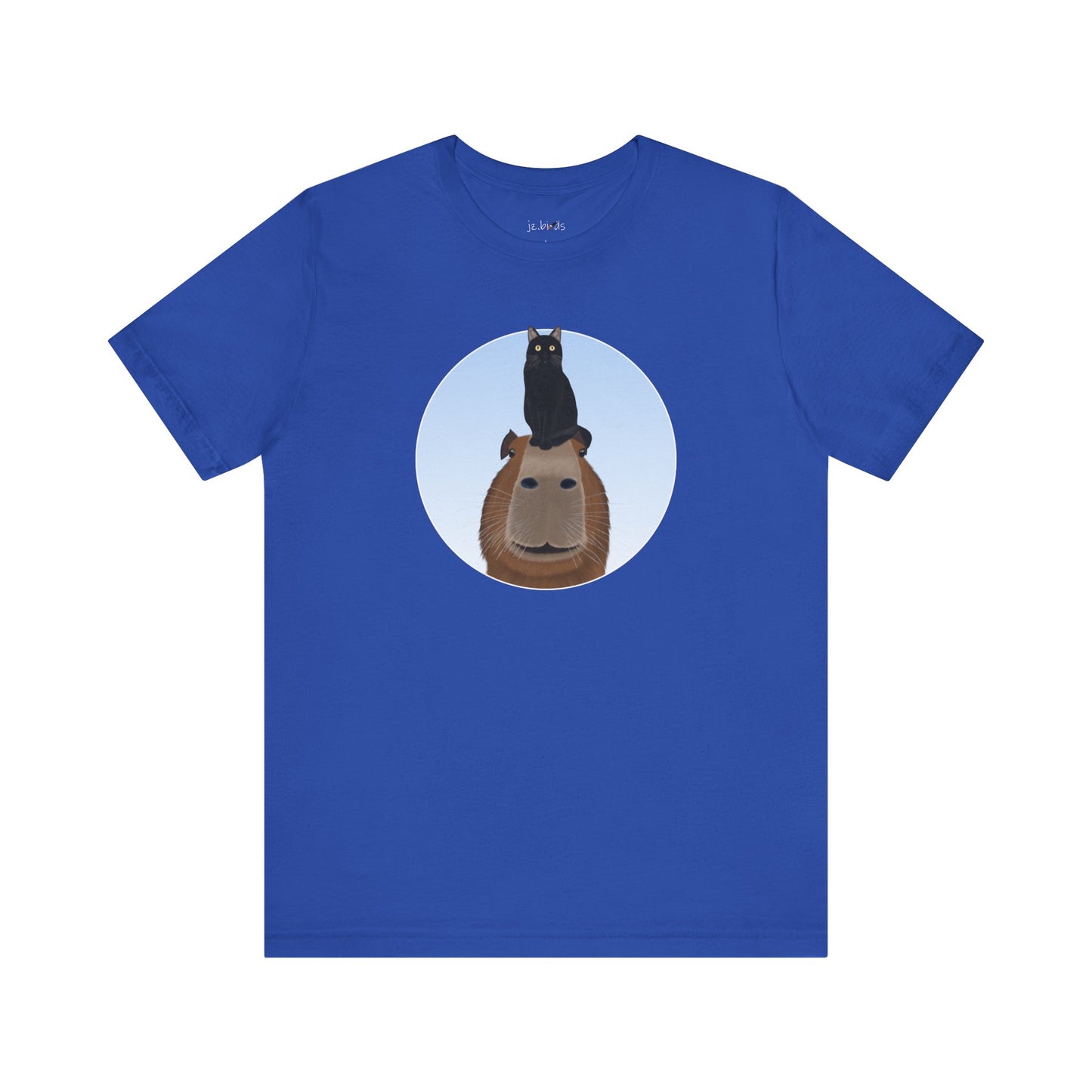 Capybara with Friendly Black Cat Funny T-Shirt