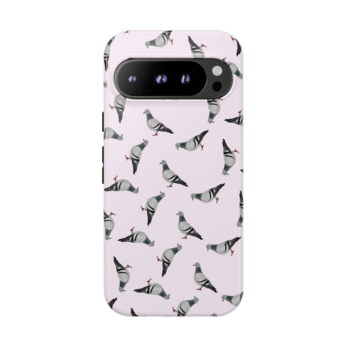 Coque de téléphone portable rose avec motif de colombe | Motif d'oiseau pour iPhone et Google Pixel