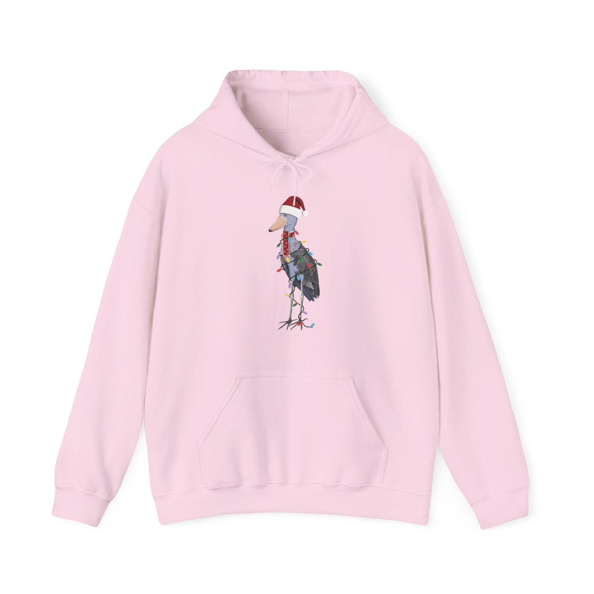 Shoebill with Fairy Lights Christmas Bird Hoodie –