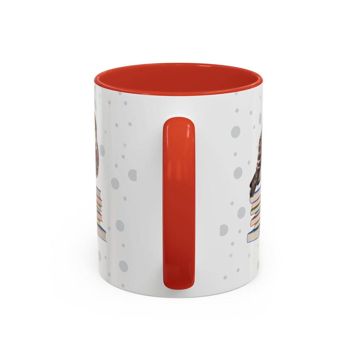 Cute Owl on Books Teacher Mug – Two-Tone Classroom Coffee Cup
