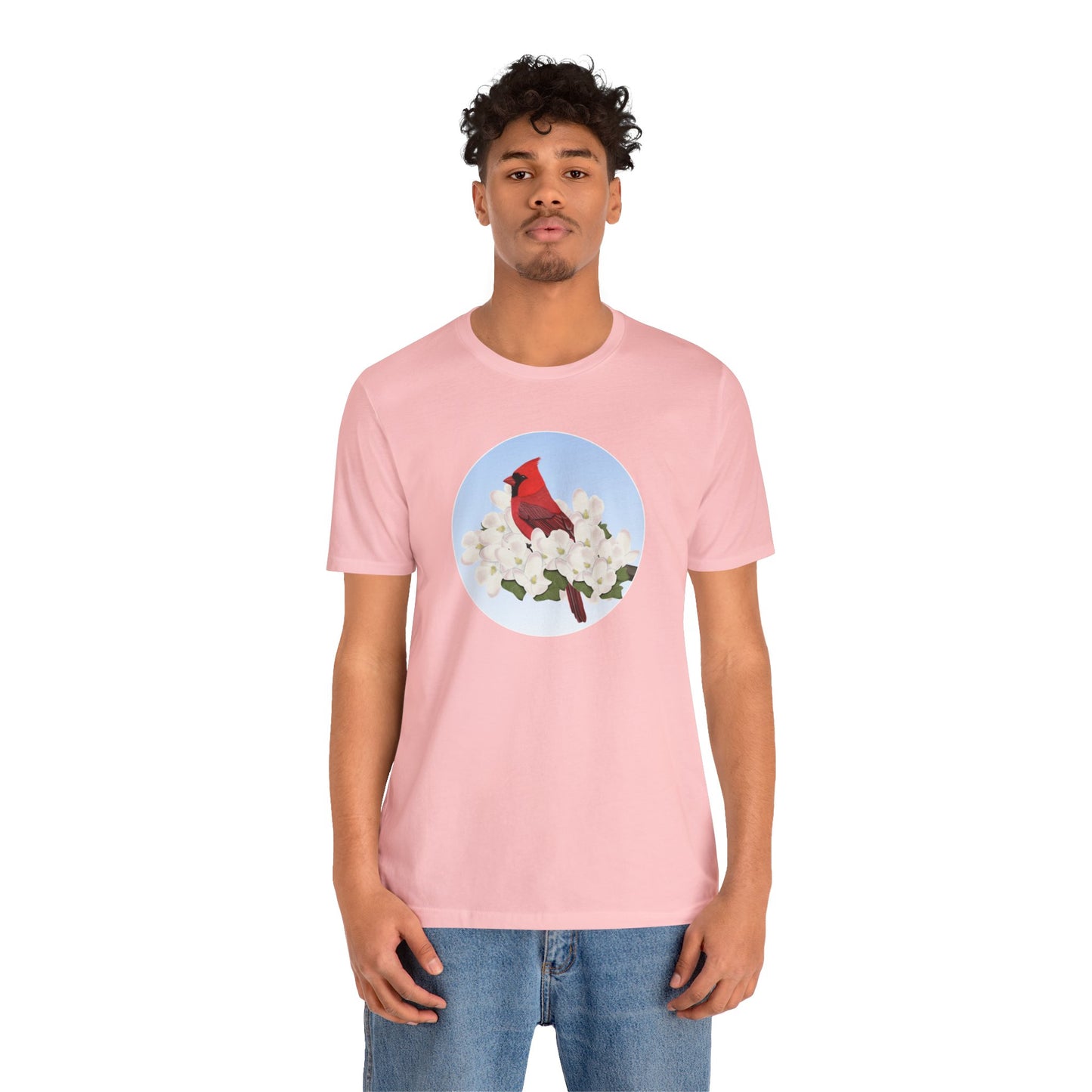 Cardinal and Spring Apple Blossoms Bird T-Shirt