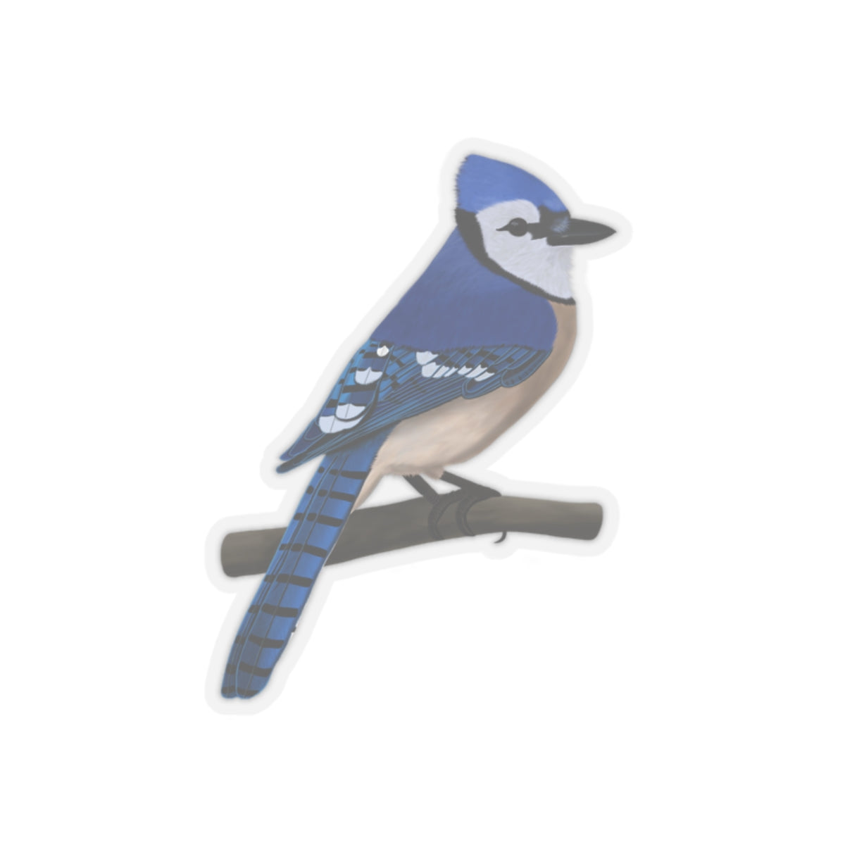 Blue Jay Bird Kiss-Cut Sticker - jz.birds