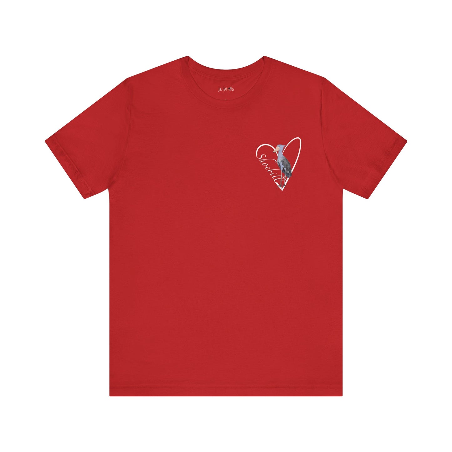 Shoebill Heart Birdwatcher Bird T-Shirt – Cotton,