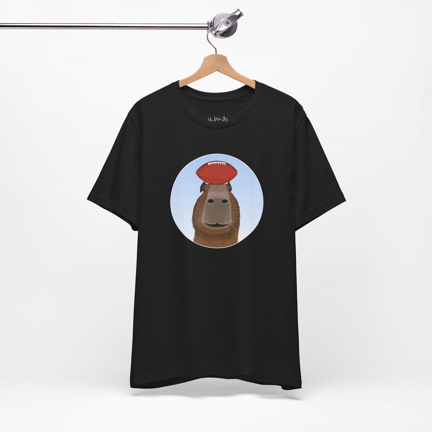 Capybara with Football Funny T-Shirt
