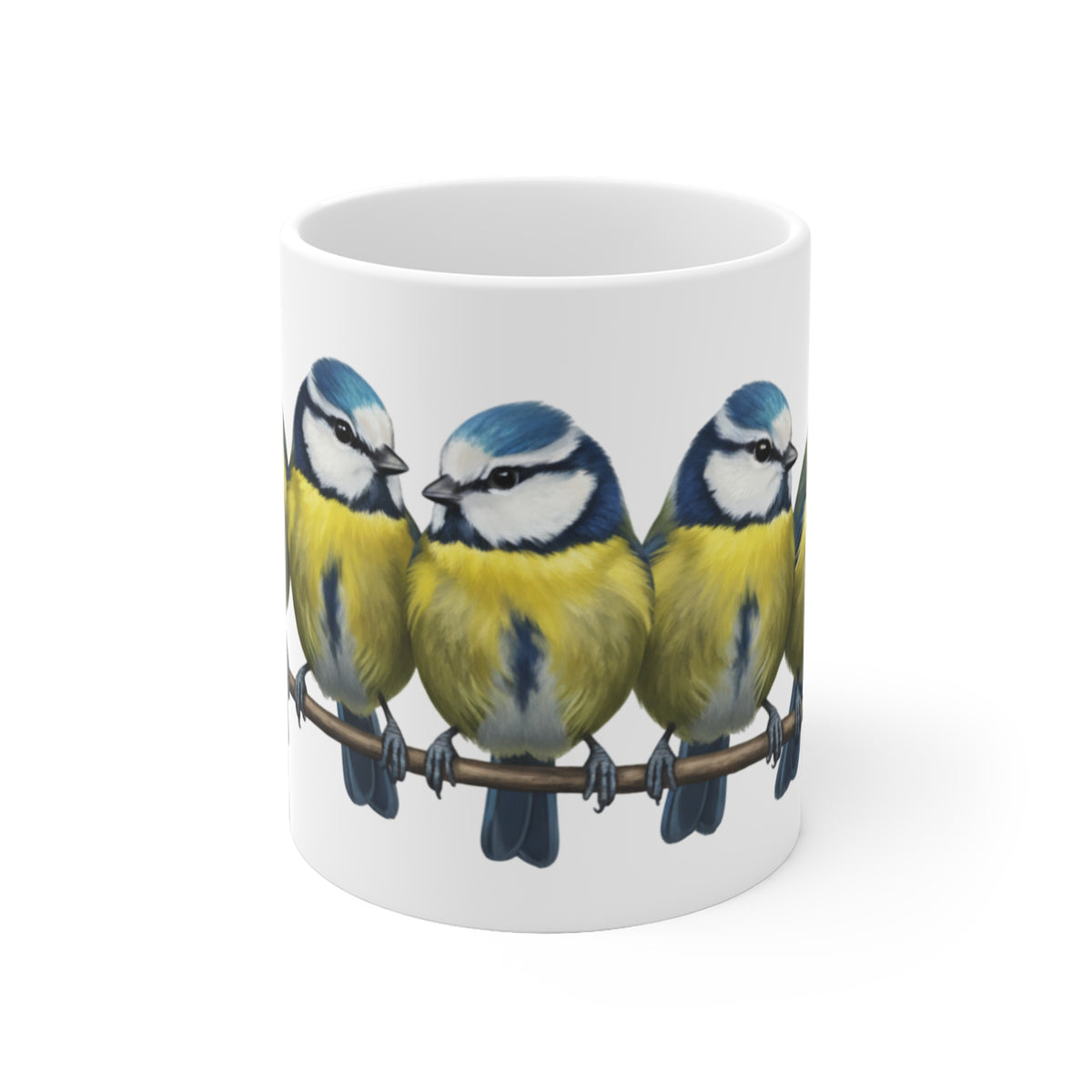 Blaumeise Tasse – Blaumeisen Vögel auf einem Ast Vogelmotiv für Vogelbeobachter und Vogelfreunde