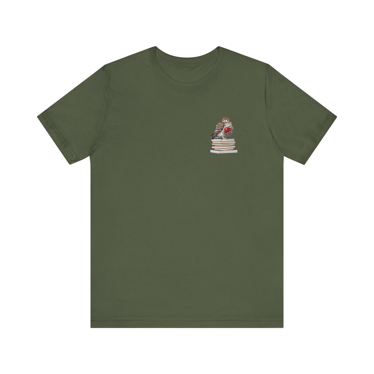 Cute Owl on Books Teacher Shirt – Back to School Red Apple Aesthetic