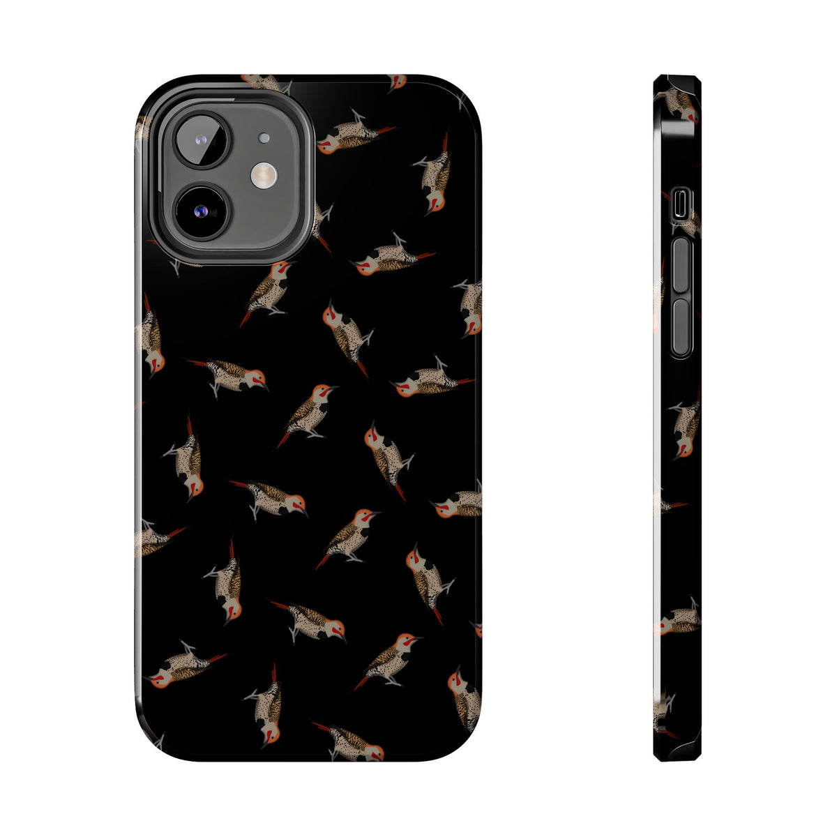 Northern Flicker iPhone Case Black – Premium Tough Phone Cover for Bird Lovers – animal lover,