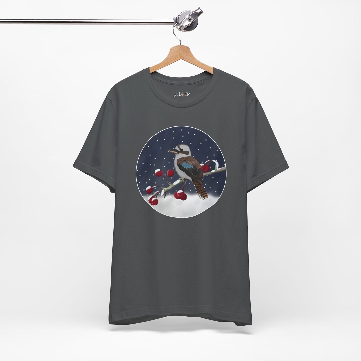 Kookaburra on a Winter Branch Birdwatcher Christmas Bird T-Shirt