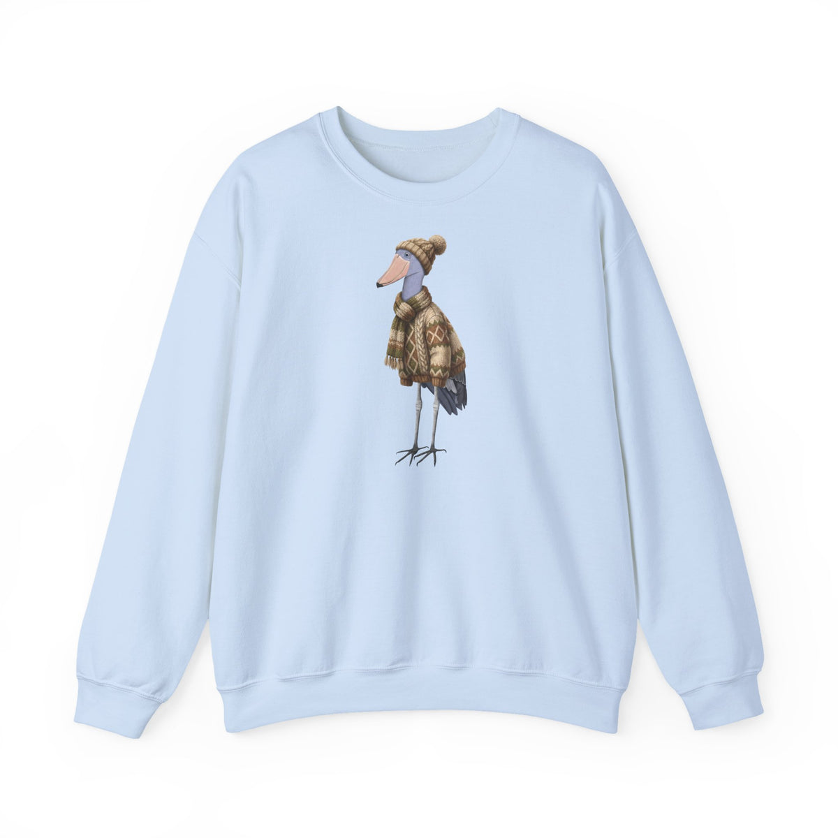 Schuhschnabel in Strick Weihnachts-Sweatshirt | Unisex Vogel Sweater für Vogelfreunde & Vogelbeobachter – Animal Graphic Tee, Sweatshirt Vogelmotiv