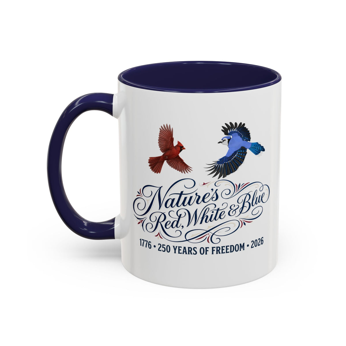Cardinal & Blue Jay 250th Anniversary Mug | Red, White & Blue Ceramic Cup