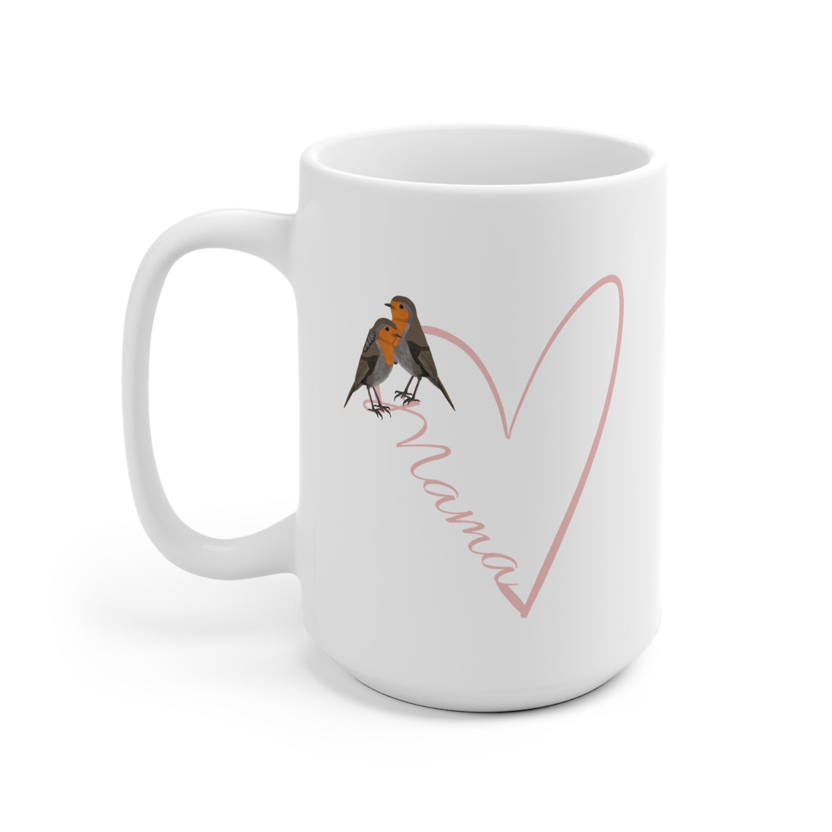 Rotkehlchen Tasse – mit Herz Muttertag Mama Vogel