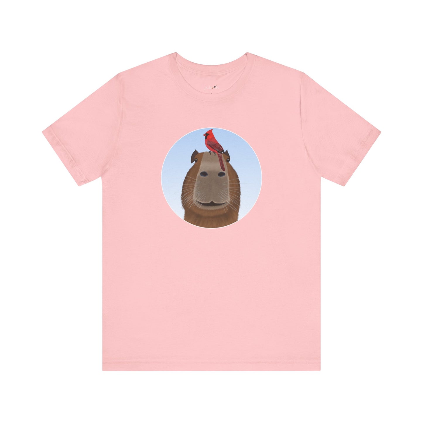 Capybara with Cardinal Funny Bird T-Shirt