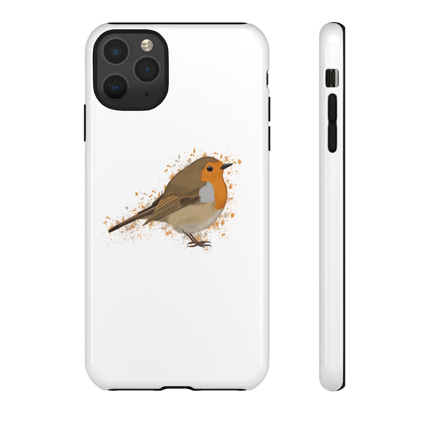 Rotkehlchen Vogel iPhone & Google Pixel Vogelmotiv Handyhülle Weiß