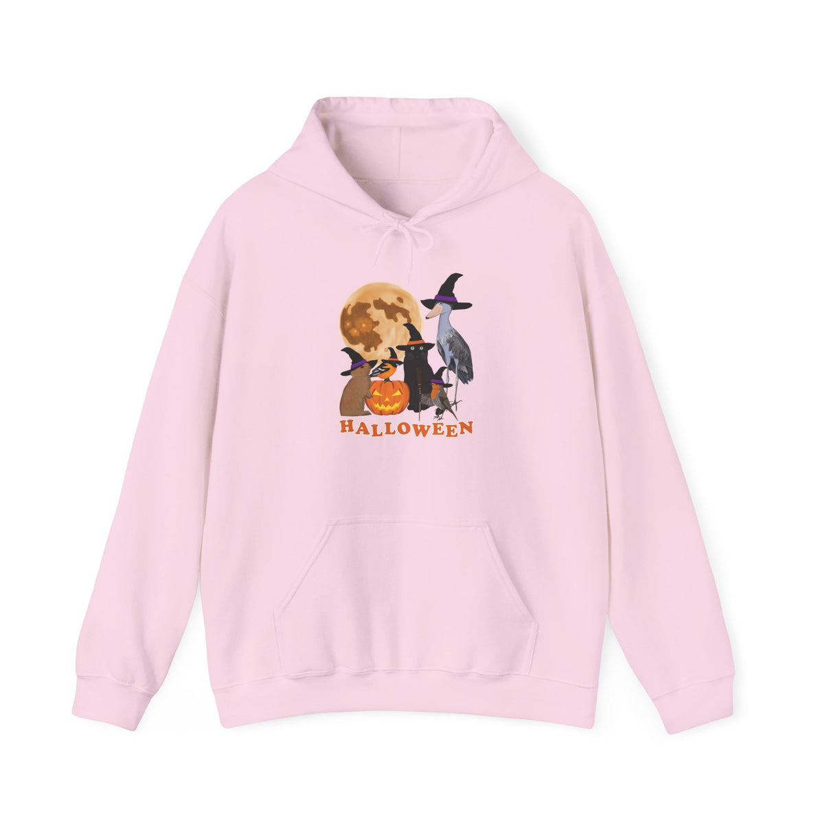 Baltimore Oriole Robin Shoebill with Cat and Bunny Halloween Bird Hoodie –