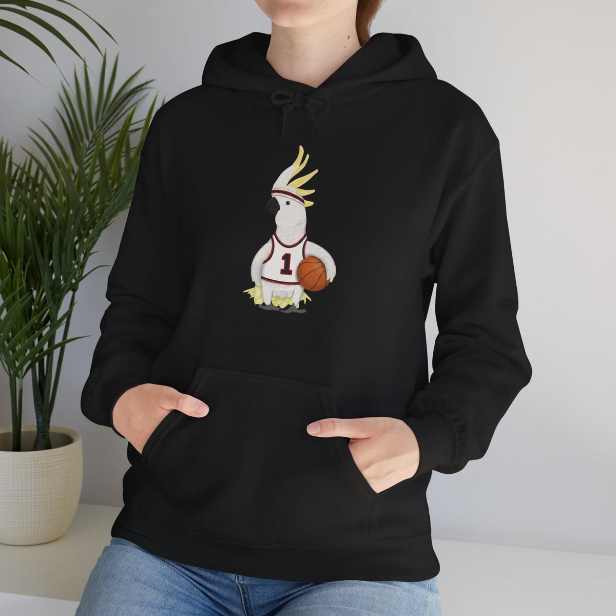 Cockatoo Funny Basketball Bird Hoodie – Unique Hoops Fan Gift – Soft, Unisex Jumper for Players