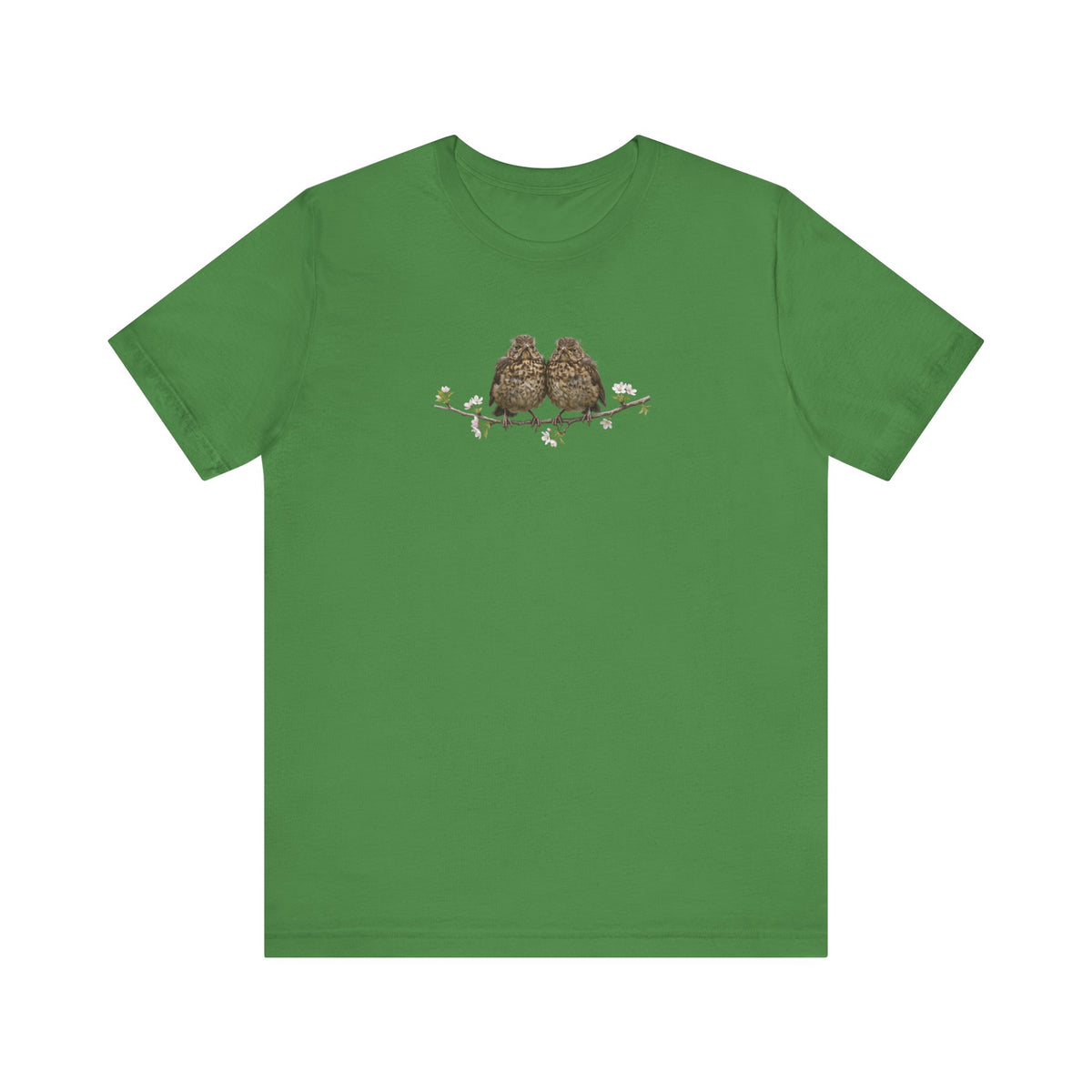 Blackbird Fledgling T-Shirt | Spring Blossoms Unisex Graphic Tee for Bird Watchers