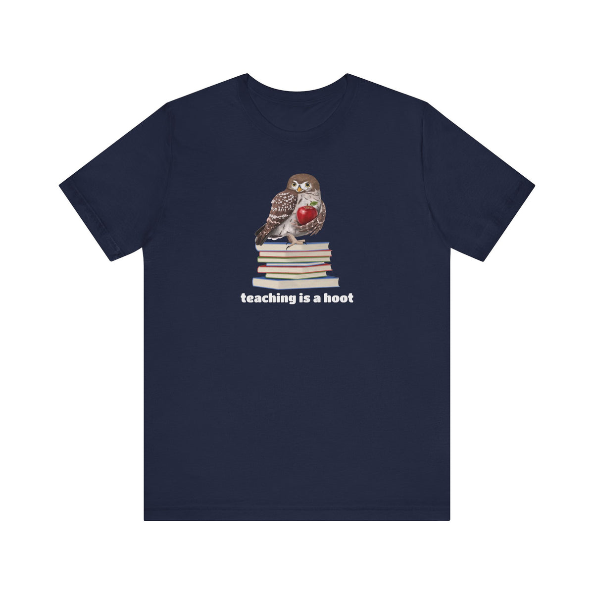 Cute Owl on Books Teacher Shirt – Teaching is a Hoot – Back to School Apple Aesthetic