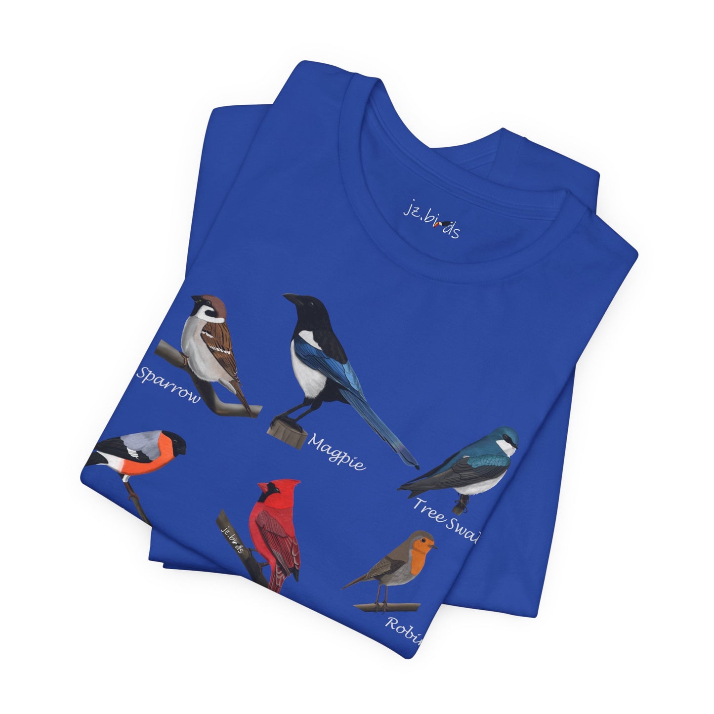 Garden Birds Blue Jay Cardinal Robin Chickadee Birding & Birdwatching Bird T-Shirt