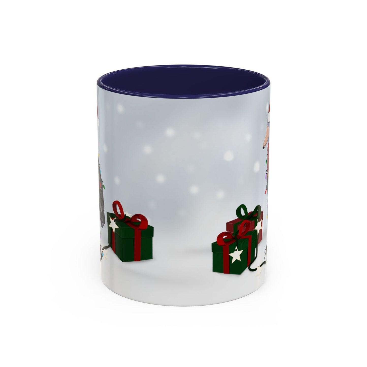 Shoebill with Christmas Hat and Scarf Snow Bird Coffee Mug