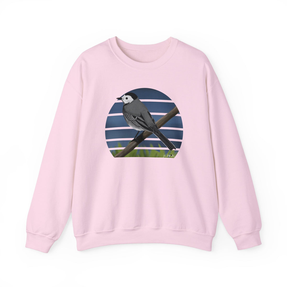 White Wagtail Birdlover Ornithologist Bird Sweatshirt in Dark Heather
