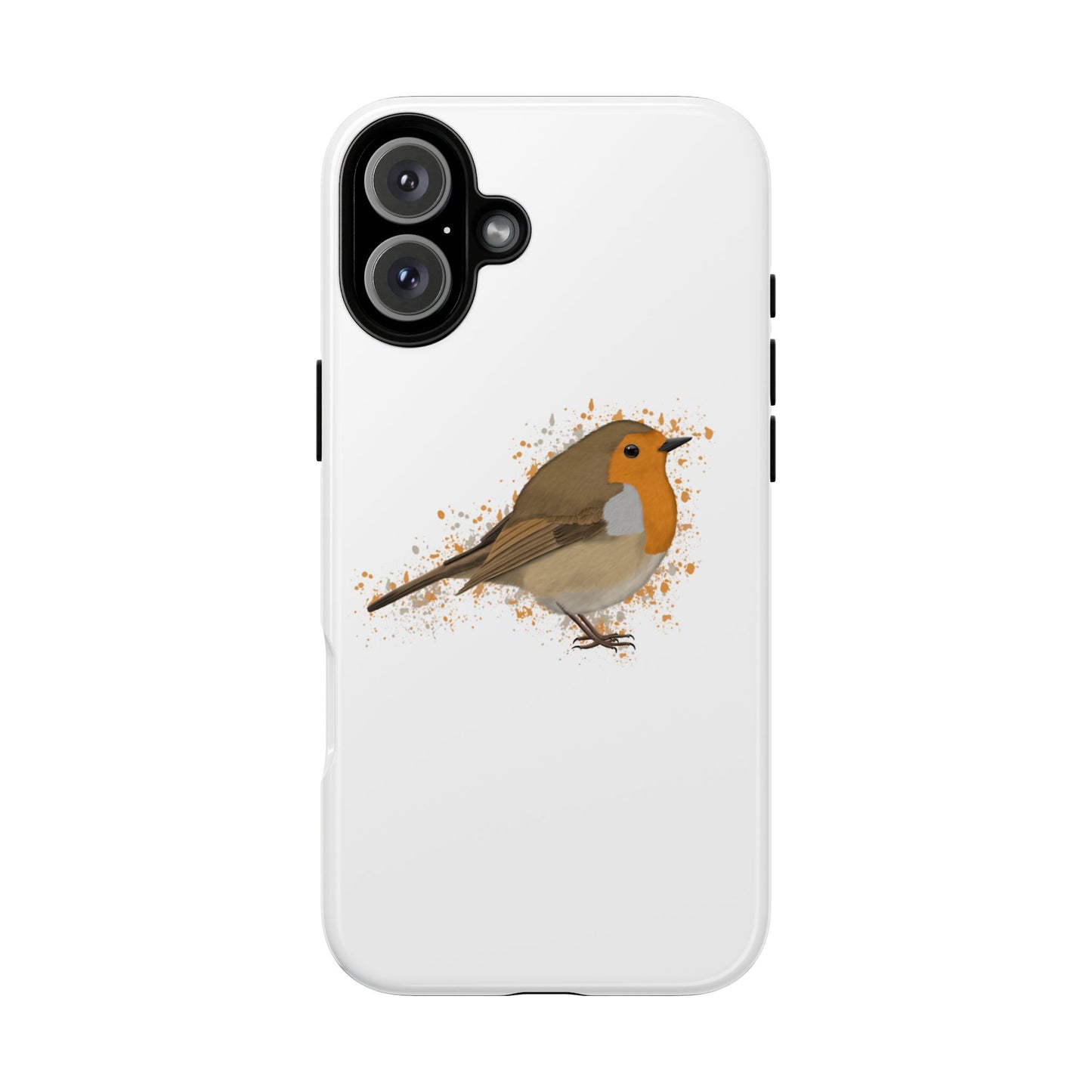 Rotkehlchen Vogel iPhone & Google Pixel Vogelmotiv Handyhülle Weiß