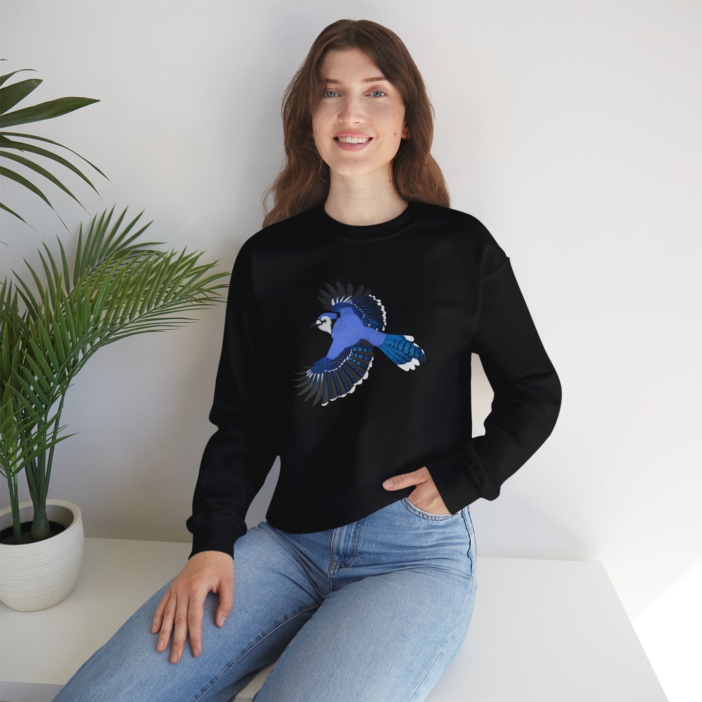 Blue Jay Bird Watcher Biologist Crewneck Sweatshirt