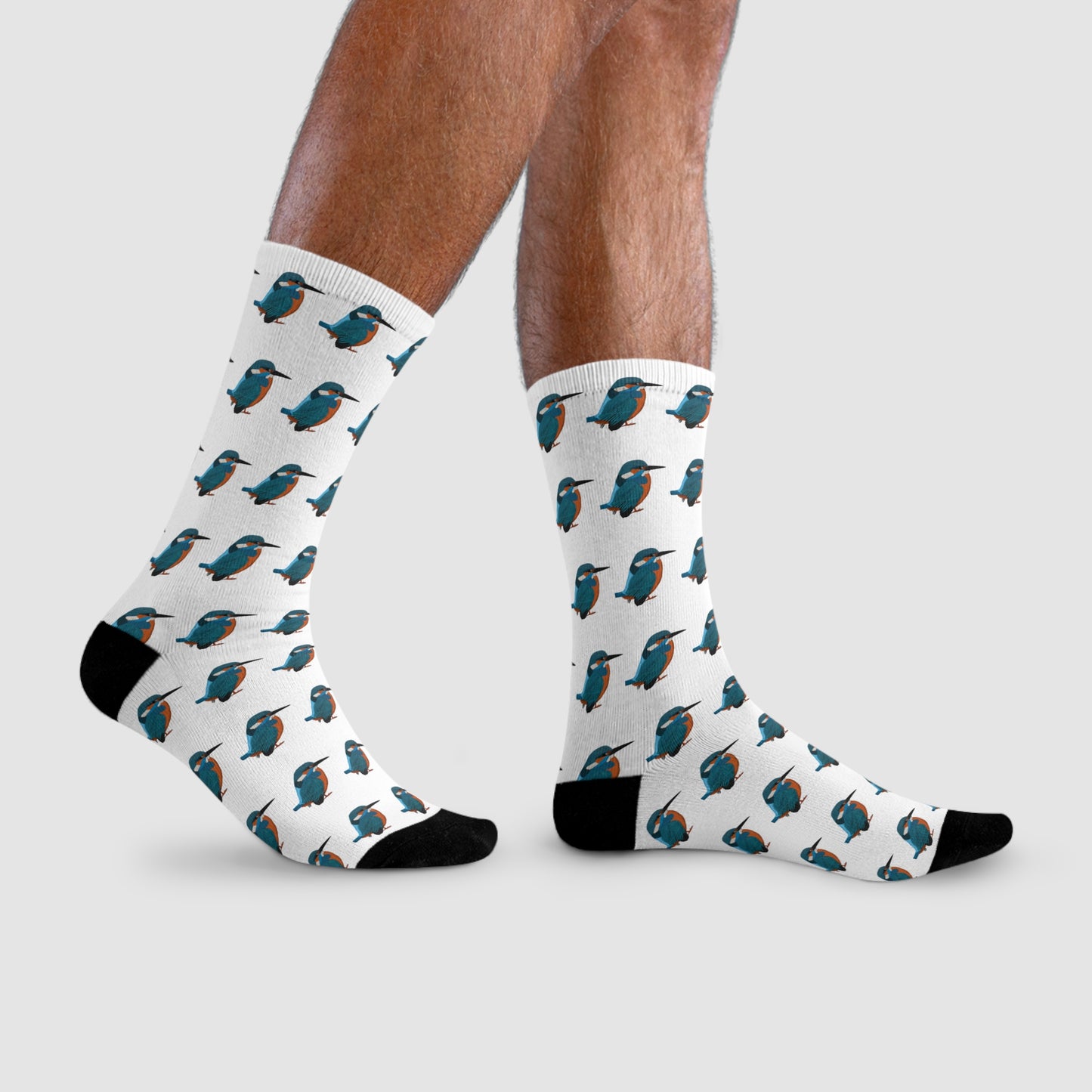 Eisvogel Vogel Socken für Vogelfreunde & Vogelbeobachter Weiß