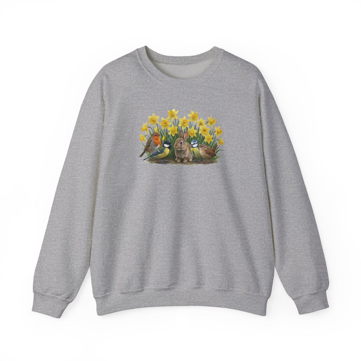 Oster-Sweatshirt Frühlingswiese – Sweatshirt Vogelmotiv – Animal Graphic Tee und Casual Everyday Wear Stil