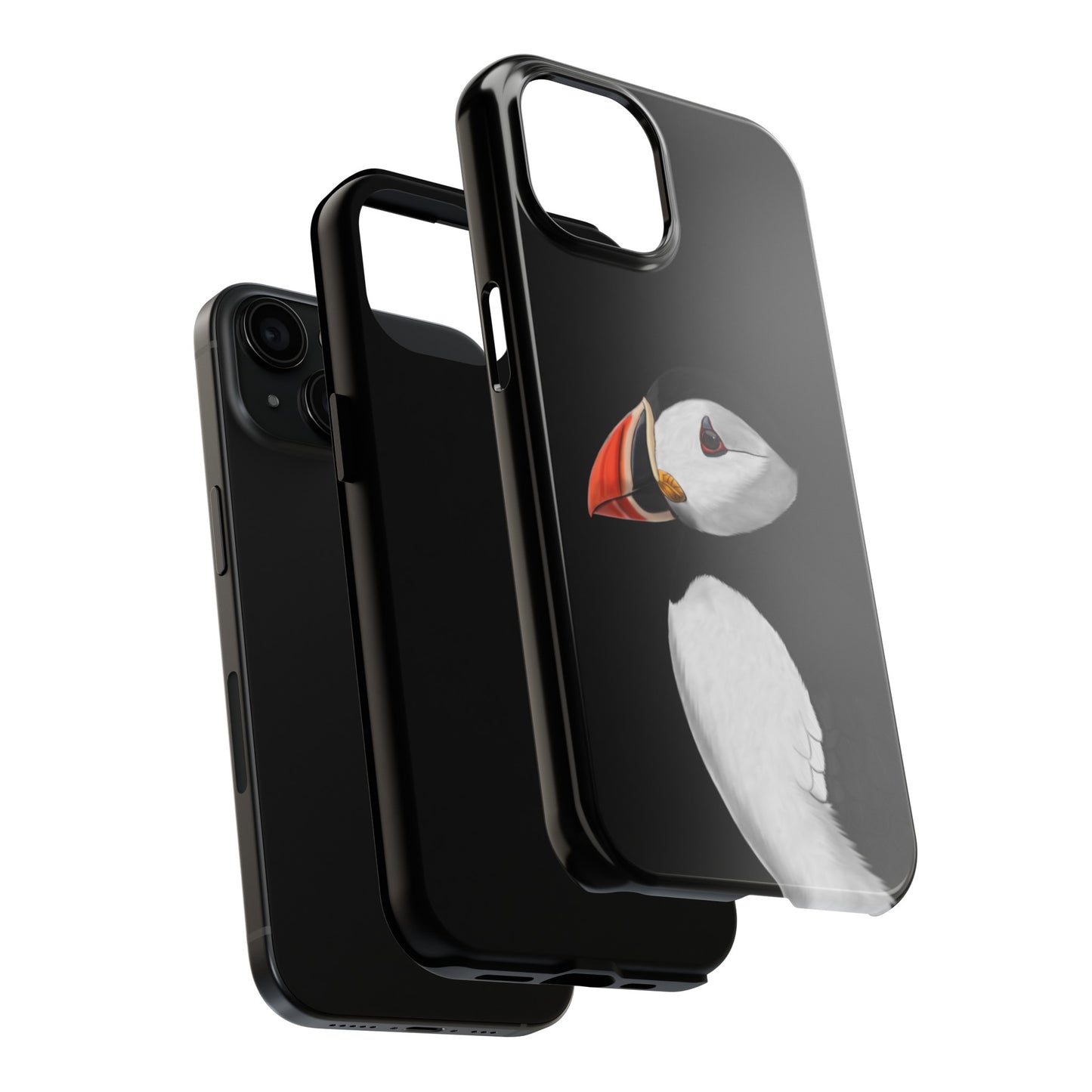 Puffin Bird Art Tough Phone Case Black