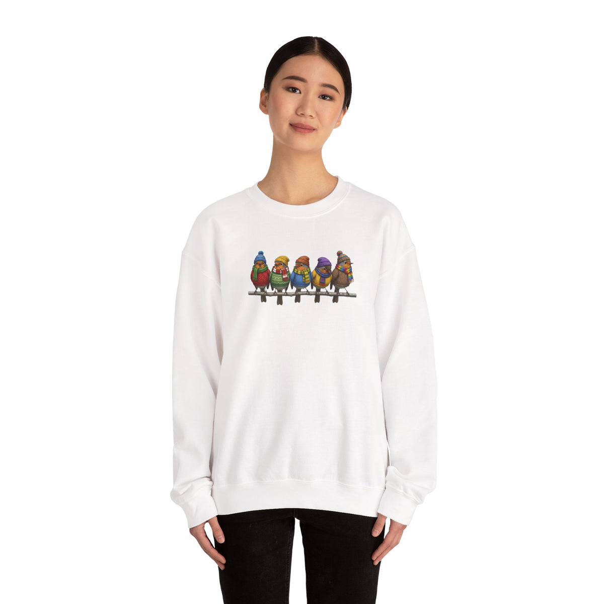 Robin Sweatshirt | Bird Watcher Crewneck | Unisex Songbirds Wearing Knit Gift for Bird Lovers