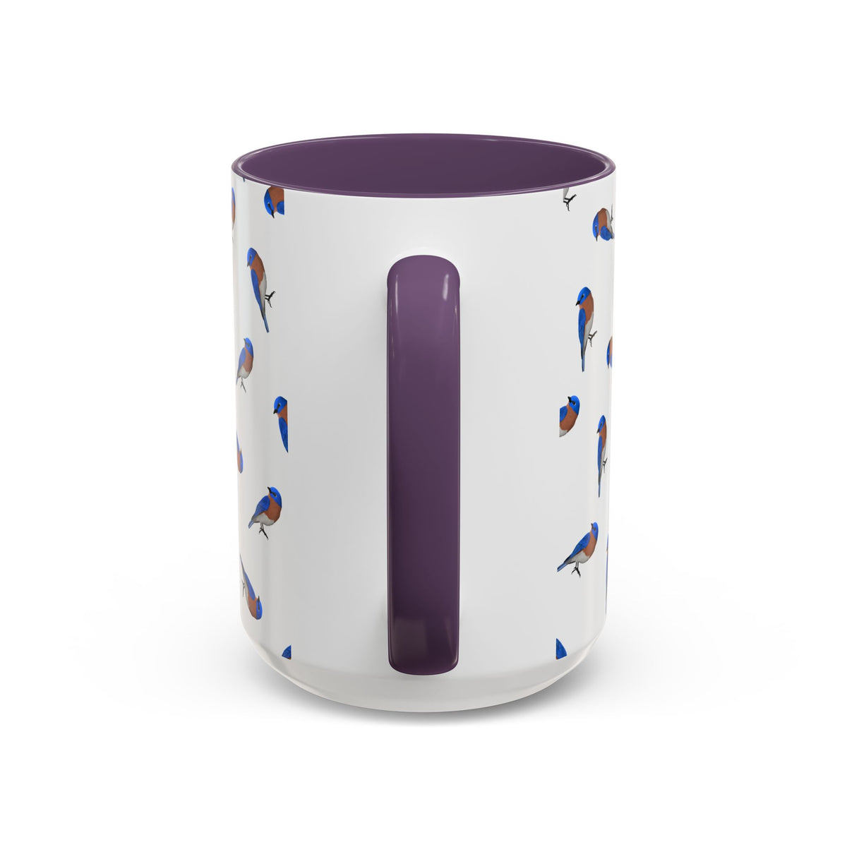 Bluebird All-Over Pattern Accent Mug | Colorful Bird Lover Gift for Birdwatchers
