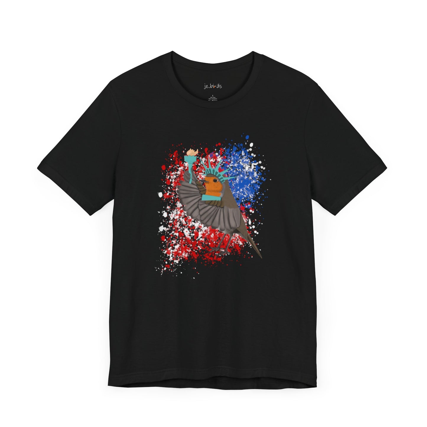 Robin 4th of July Independence Day Statue of Liberty Bird T-Shirt