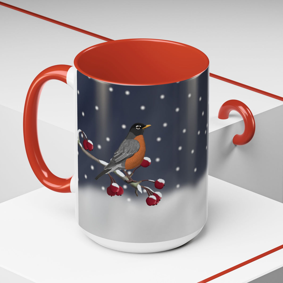 アメリカンロビンバードコーヒーマグ | 鳥好きの方への陶器製クリスマスギフト