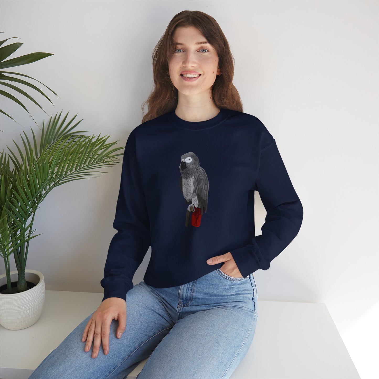Grey Parrot Bird Watcher Biologist Crewneck Sweatshirt