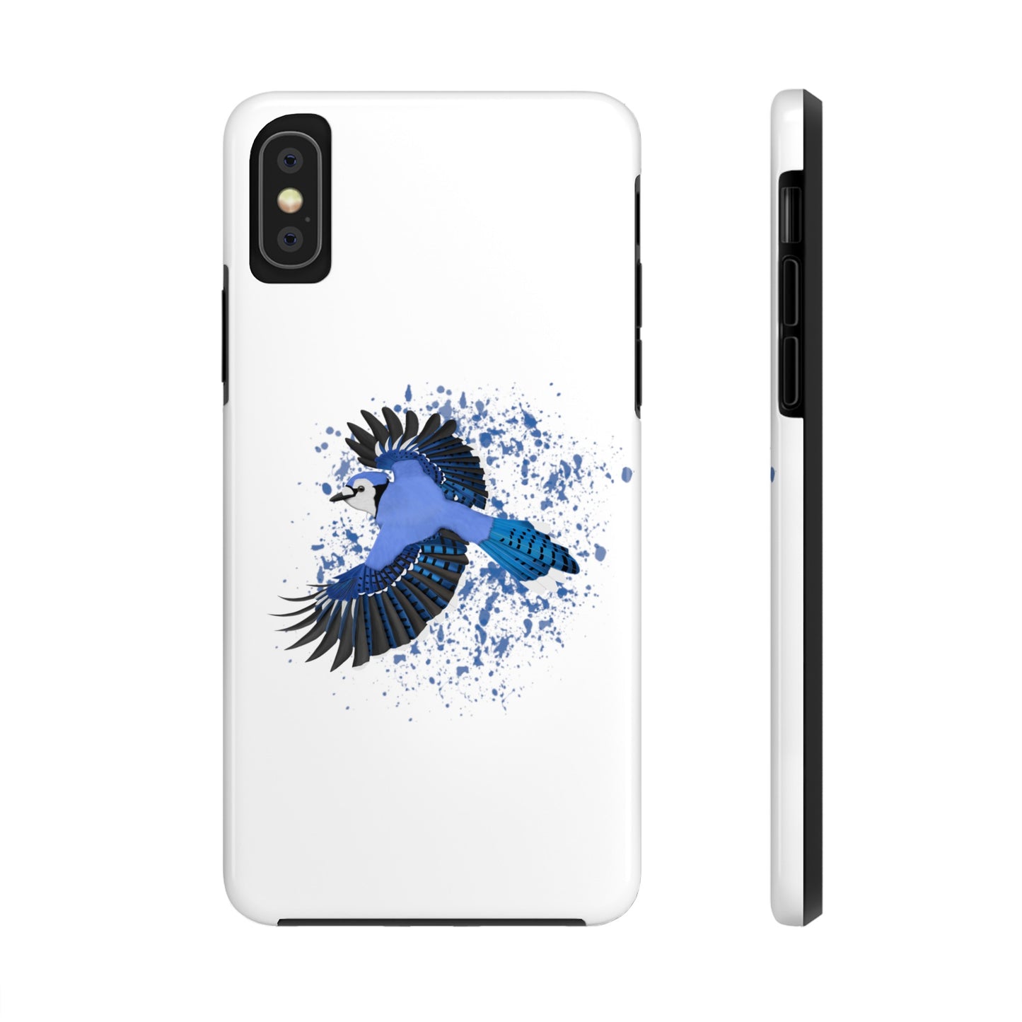 Blue Jay Bird Art Tough Phone Case White