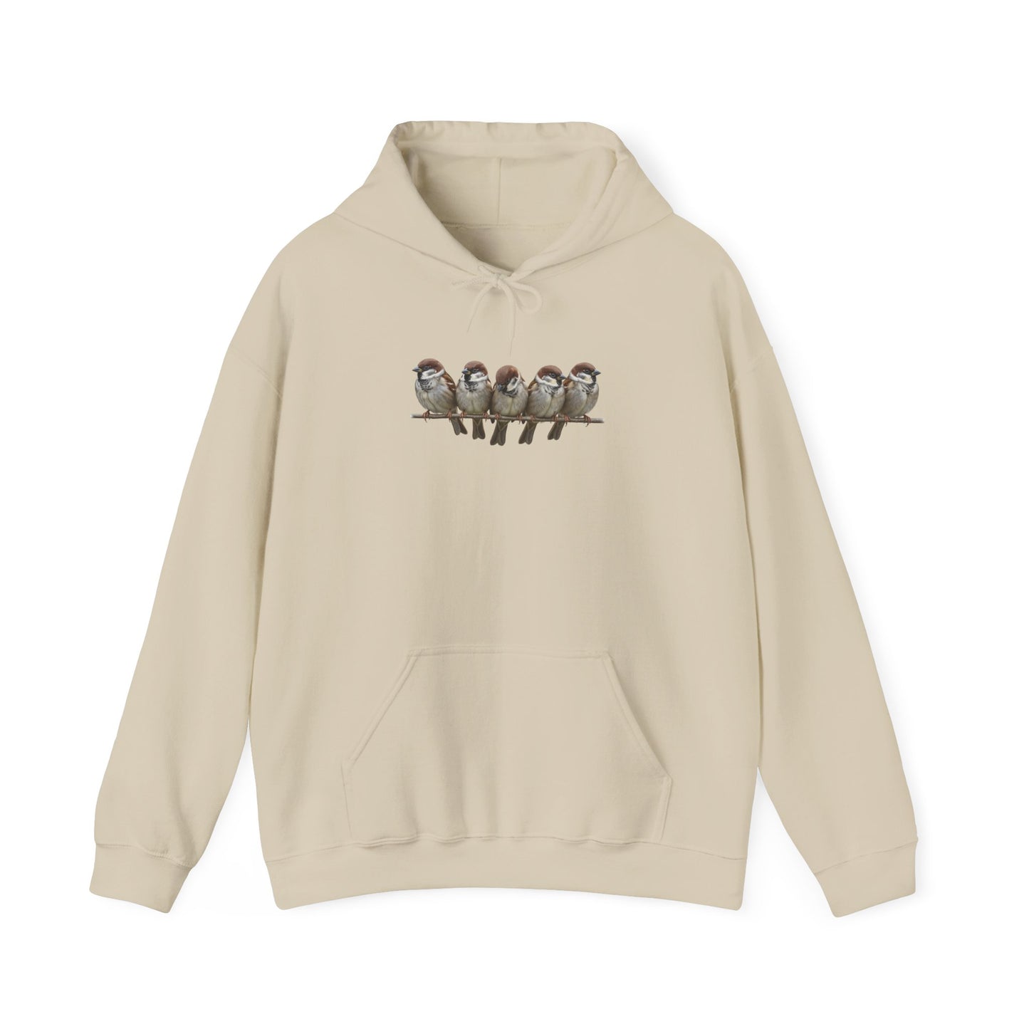 Spatzen auf einem Ast Vogel Hoodie - Kapuzenpullover für Vogelbeobachter & Naturliebhaber mit Vogelmotiv