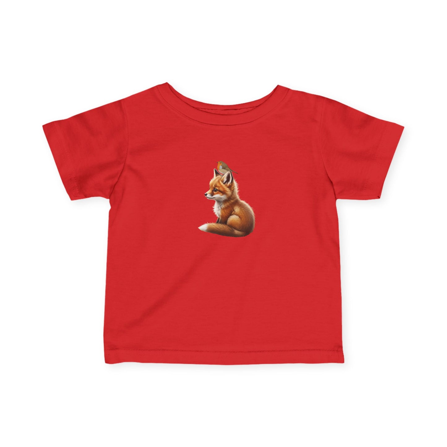 Fuchs mit Rotkehlchen Baby T-Shirt Süßes Tiermotiv