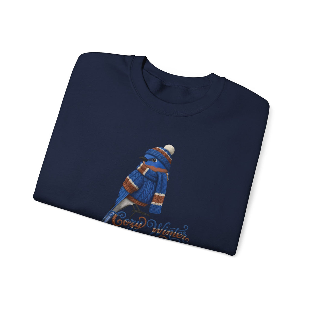 Bluebird Cozy Winter Sweatshirt | Bird Watcher Crewneck | Unisex Songbirds Wearing Knit Gift for Bird Lovers