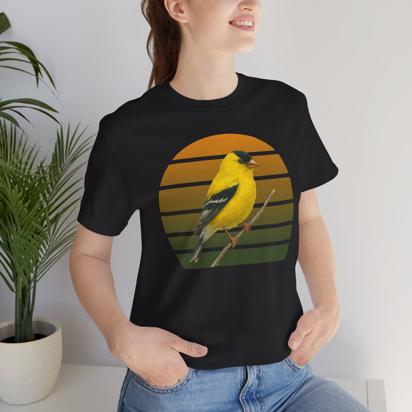 American Goldfinch T-Shirt | Unisex Retail Fit Bird Lover Tee | Wildlife Birder Gift